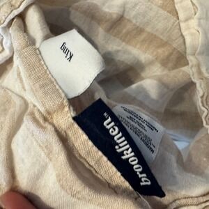 Brooklinen pair 100% linen king pillowcases Portugal oatmeal tone 36"X20"